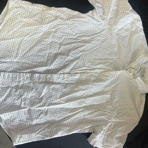 J. Crew Classic White Shirt with Black Dots